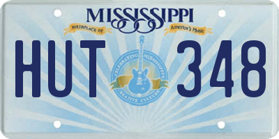 MS license plate HUT348