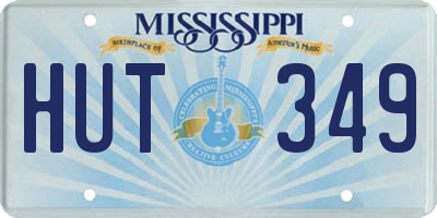 MS license plate HUT349