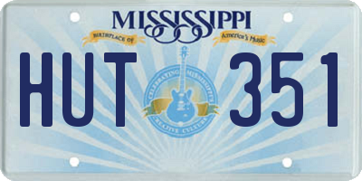 MS license plate HUT351