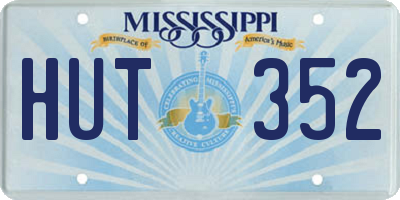 MS license plate HUT352