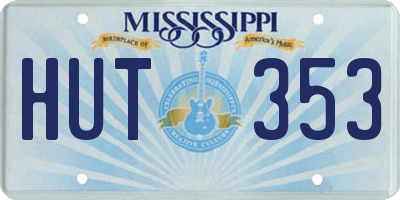 MS license plate HUT353