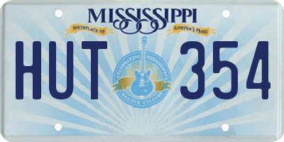 MS license plate HUT354