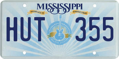 MS license plate HUT355