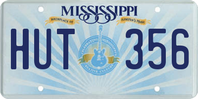 MS license plate HUT356