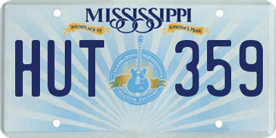 MS license plate HUT359