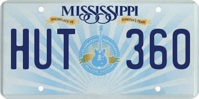 MS license plate HUT360