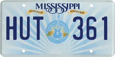 MS license plate HUT361