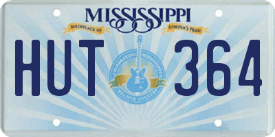 MS license plate HUT364