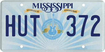 MS license plate HUT372