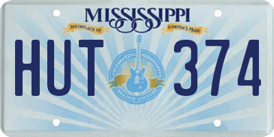MS license plate HUT374