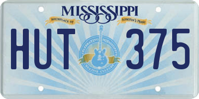 MS license plate HUT375