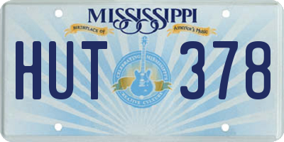 MS license plate HUT378