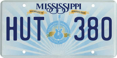 MS license plate HUT380
