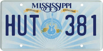 MS license plate HUT381