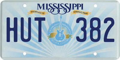 MS license plate HUT382