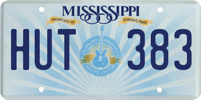 MS license plate HUT383