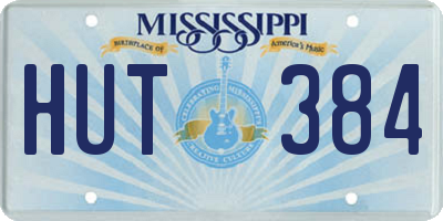 MS license plate HUT384
