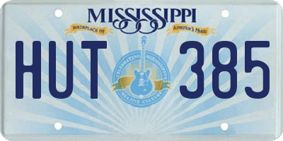 MS license plate HUT385