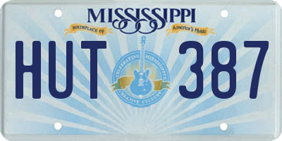 MS license plate HUT387
