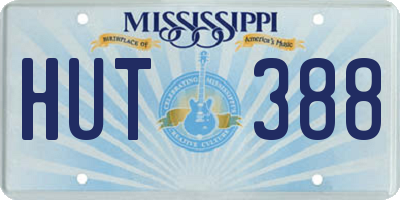 MS license plate HUT388