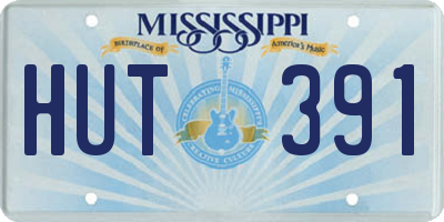 MS license plate HUT391