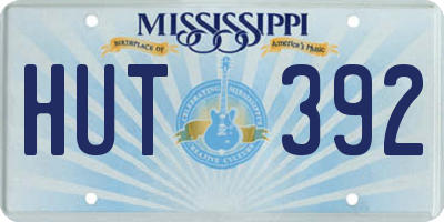MS license plate HUT392