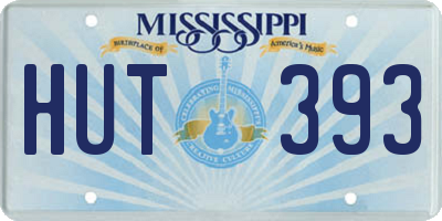 MS license plate HUT393