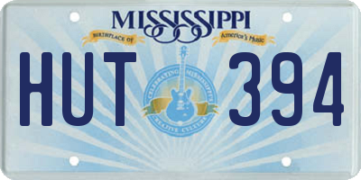 MS license plate HUT394
