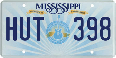 MS license plate HUT398