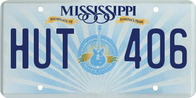 MS license plate HUT406