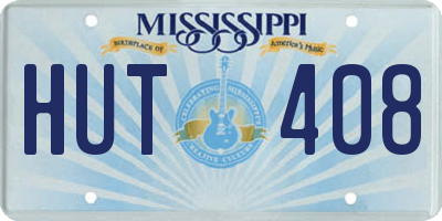MS license plate HUT408