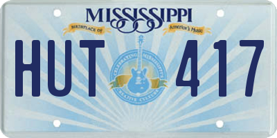 MS license plate HUT417