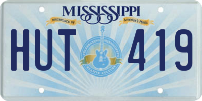 MS license plate HUT419