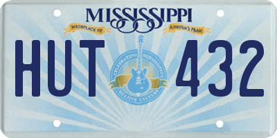 MS license plate HUT432