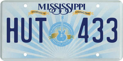 MS license plate HUT433