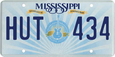 MS license plate HUT434