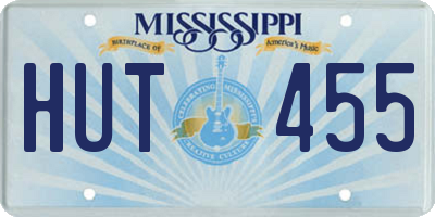 MS license plate HUT455