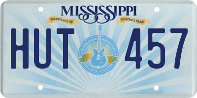 MS license plate HUT457