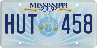 MS license plate HUT458