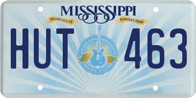 MS license plate HUT463