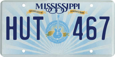 MS license plate HUT467