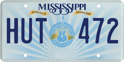 MS license plate HUT472