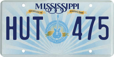 MS license plate HUT475