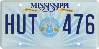 MS license plate HUT476