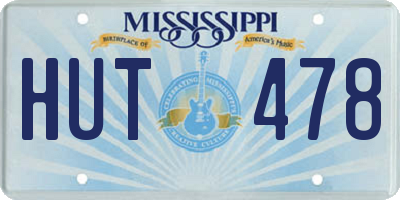 MS license plate HUT478