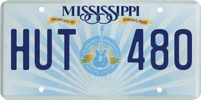 MS license plate HUT480