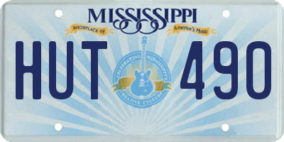 MS license plate HUT490