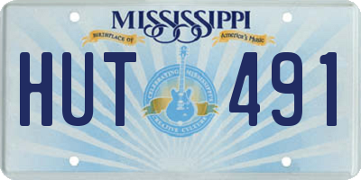 MS license plate HUT491