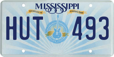 MS license plate HUT493