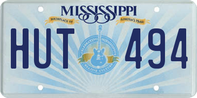 MS license plate HUT494